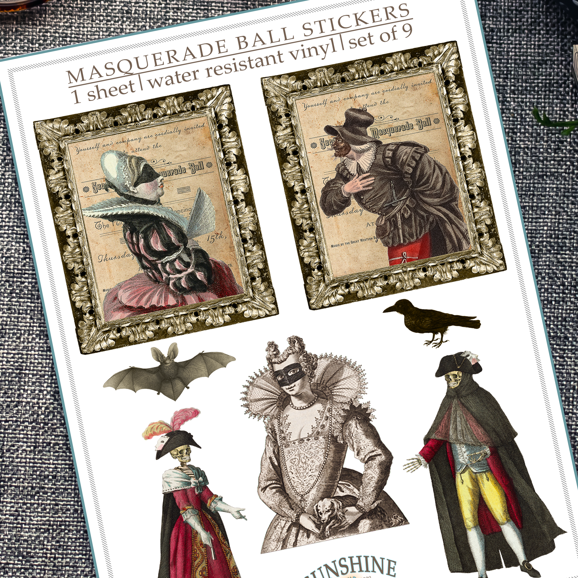 Masquerade Ball Halloween Sticker Sheet