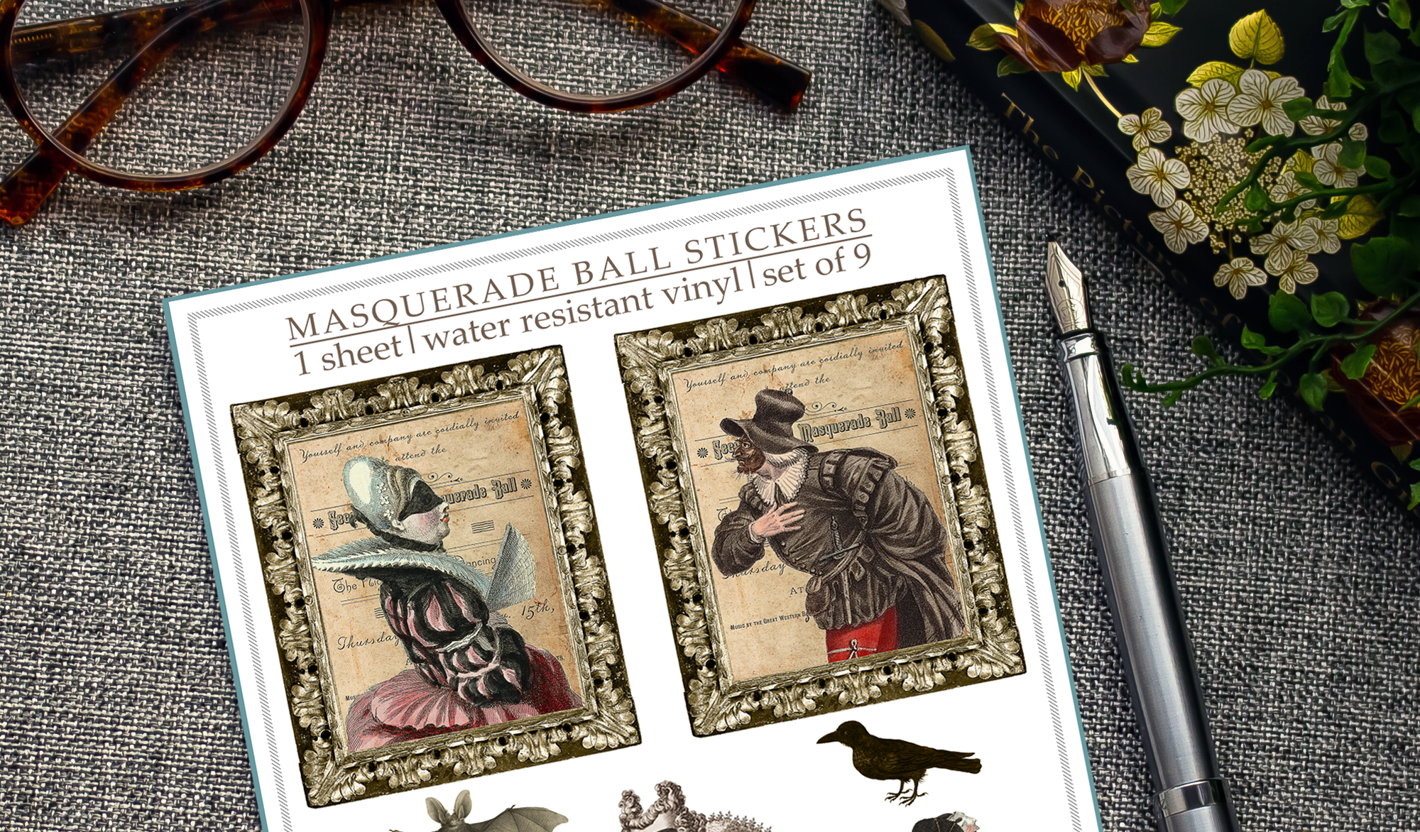 Masquerade Ball Halloween Sticker Sheet