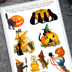Black Cat Halloween Sticker Sheet