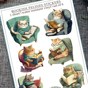 Bookish Felines Sticker Sheet