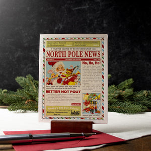 The North Pole News Christmas Cards - Boxed Set of 8 Cards and Envelopes