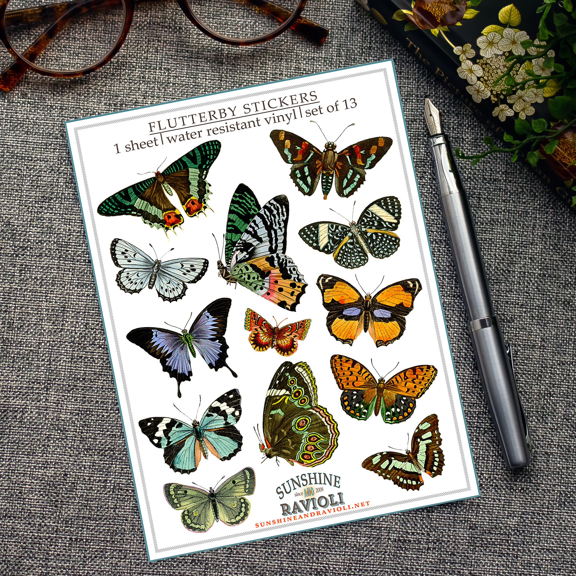 Flutterby Butterfly Sticker Sheet