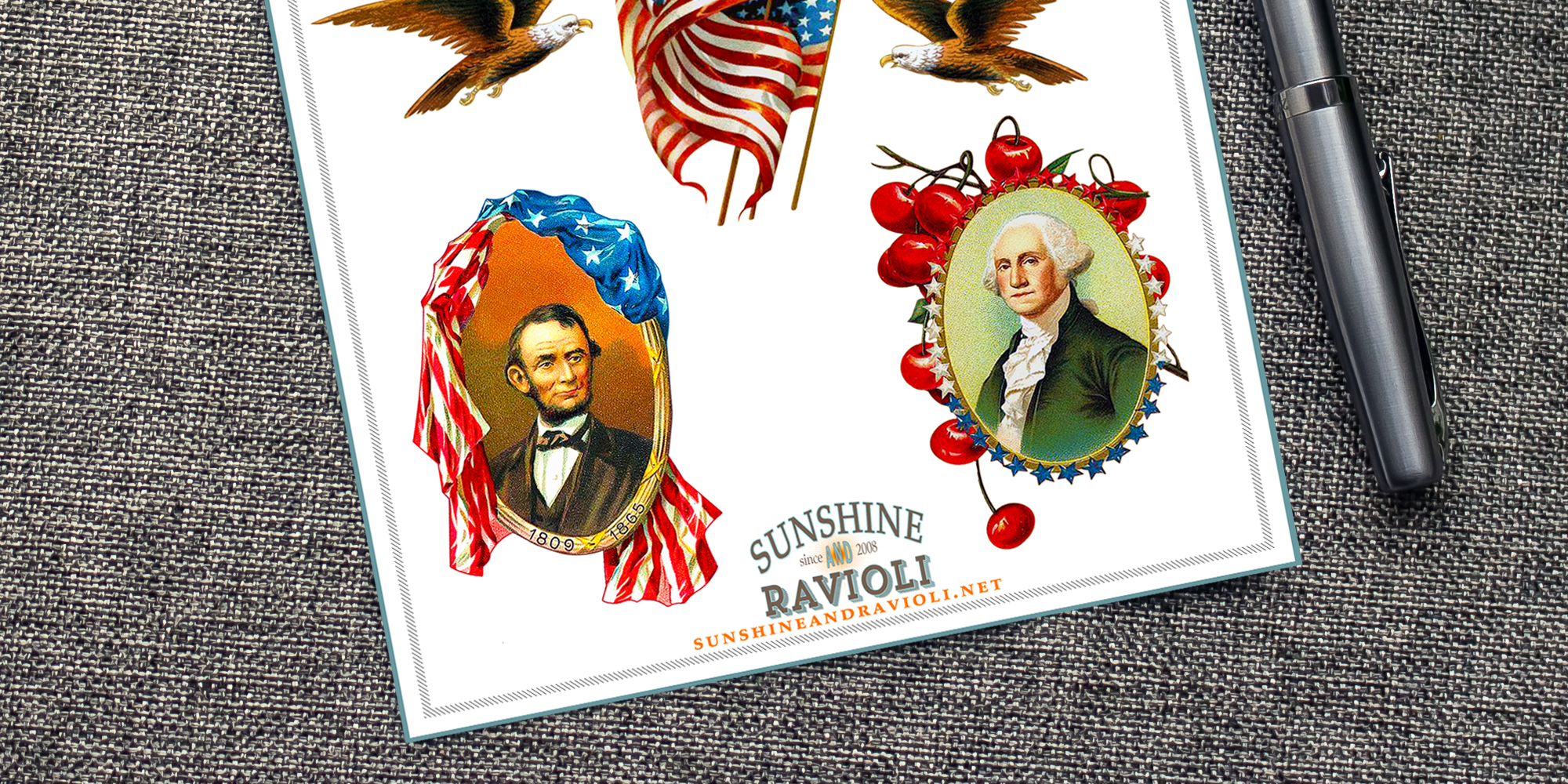 George and Abe Patriotic Sticker Sheet