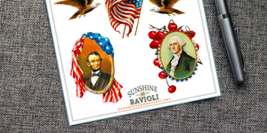 George and Abe Patriotic Sticker Sheet