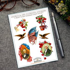 George and Abe Patriotic Sticker Sheet