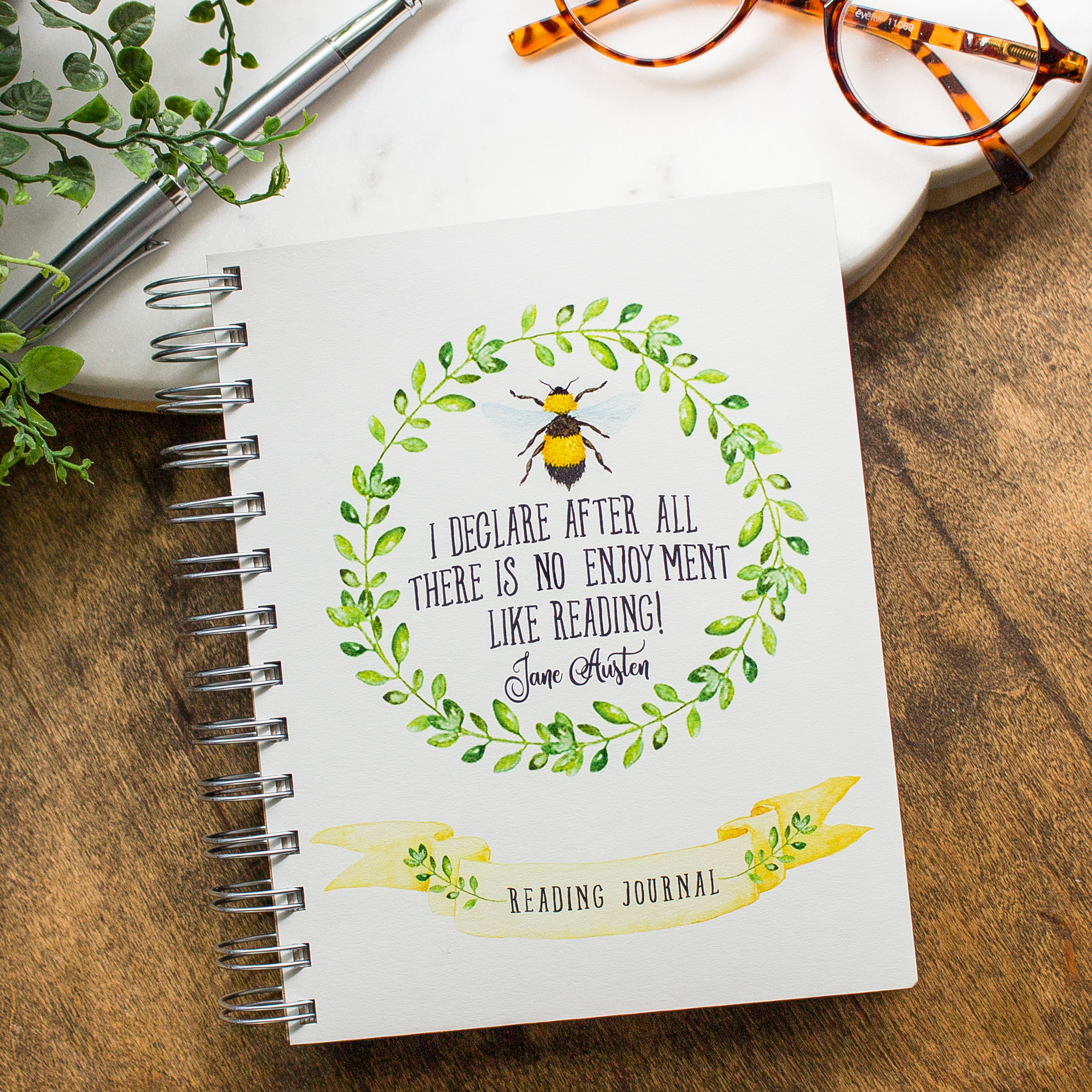 Reading Journal Notebook Book Journal Stationery for Book Lovers Book  Review Diary Jane Austen Quote Reading Log 
