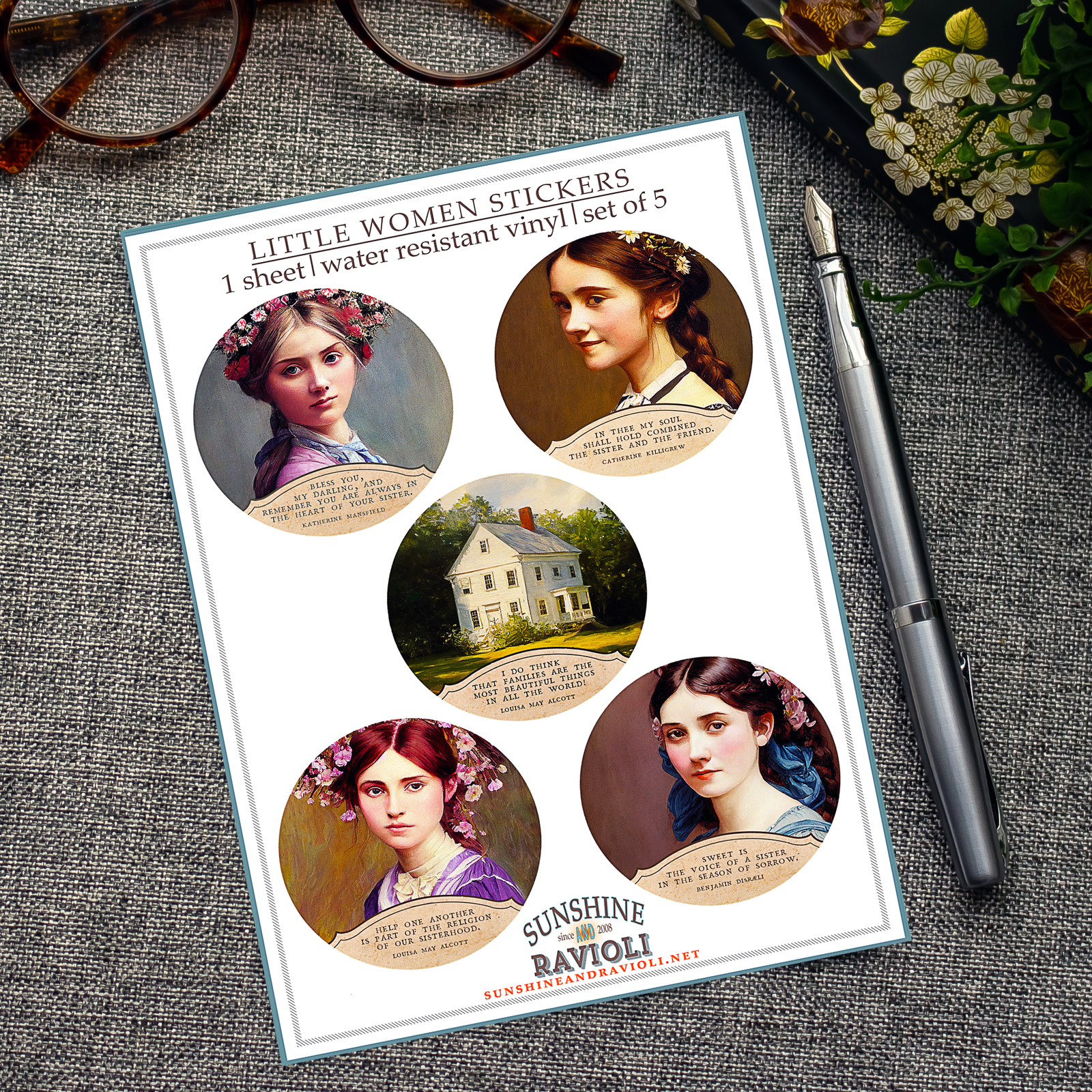 Sticker Sheet - Little Women, Louisa May Alcott