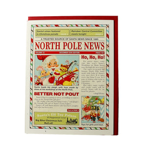 The North Pole News Christmas Cards - Boxed Set of 8 Cards and Envelopes