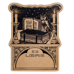 Bookplate Stickers - Owl in Library