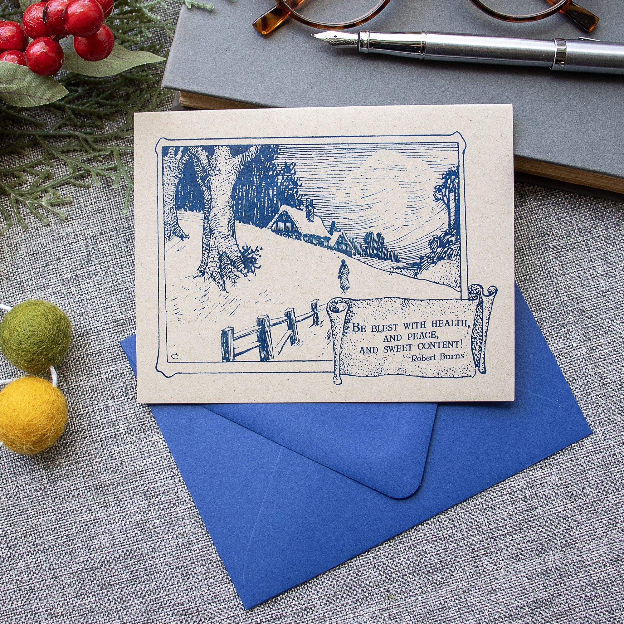 Robert Burns Quote Christmas Greeting Card - Sunshine and Ravioli