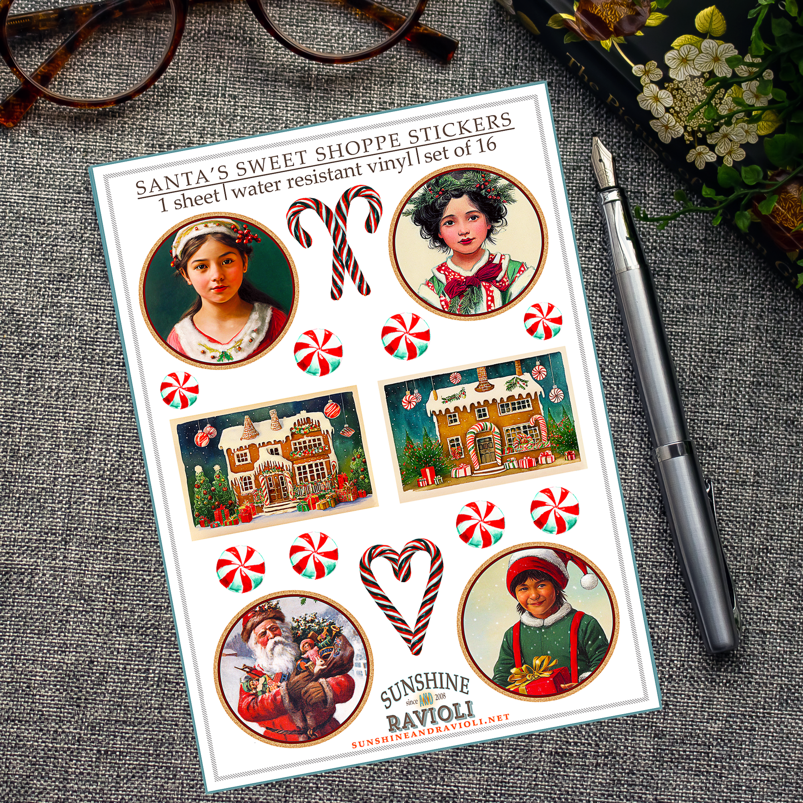 Sticker Sheet - Santa's Sweet Shoppe