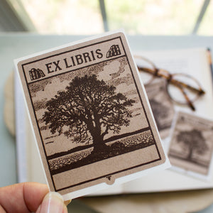 Sepia Oak Tree Bookplates
