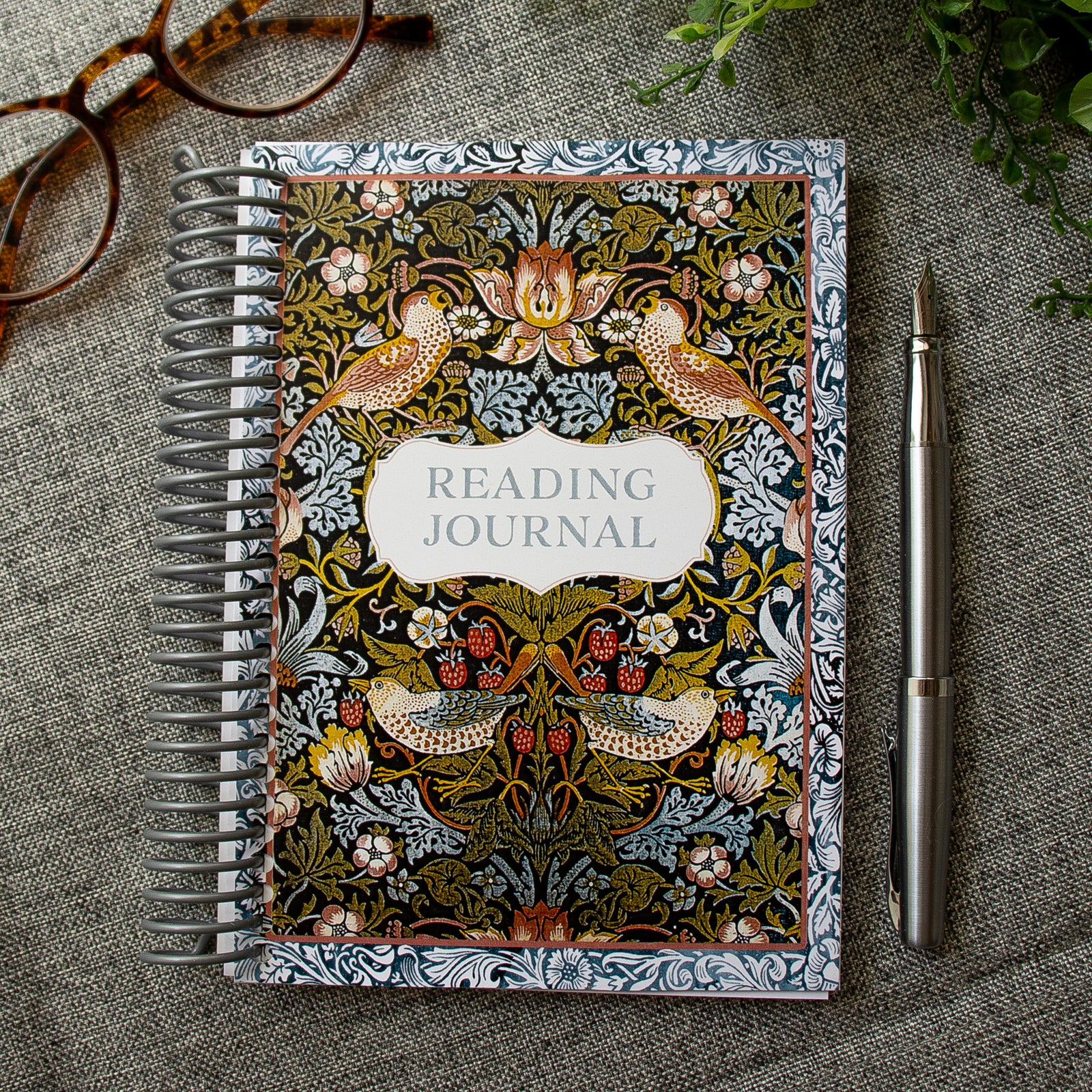 Reading Journal - William Morris Strawberry Thief Pattern