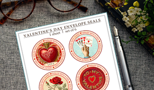 Valentine's Day Envelope Seal Sticker Sheet