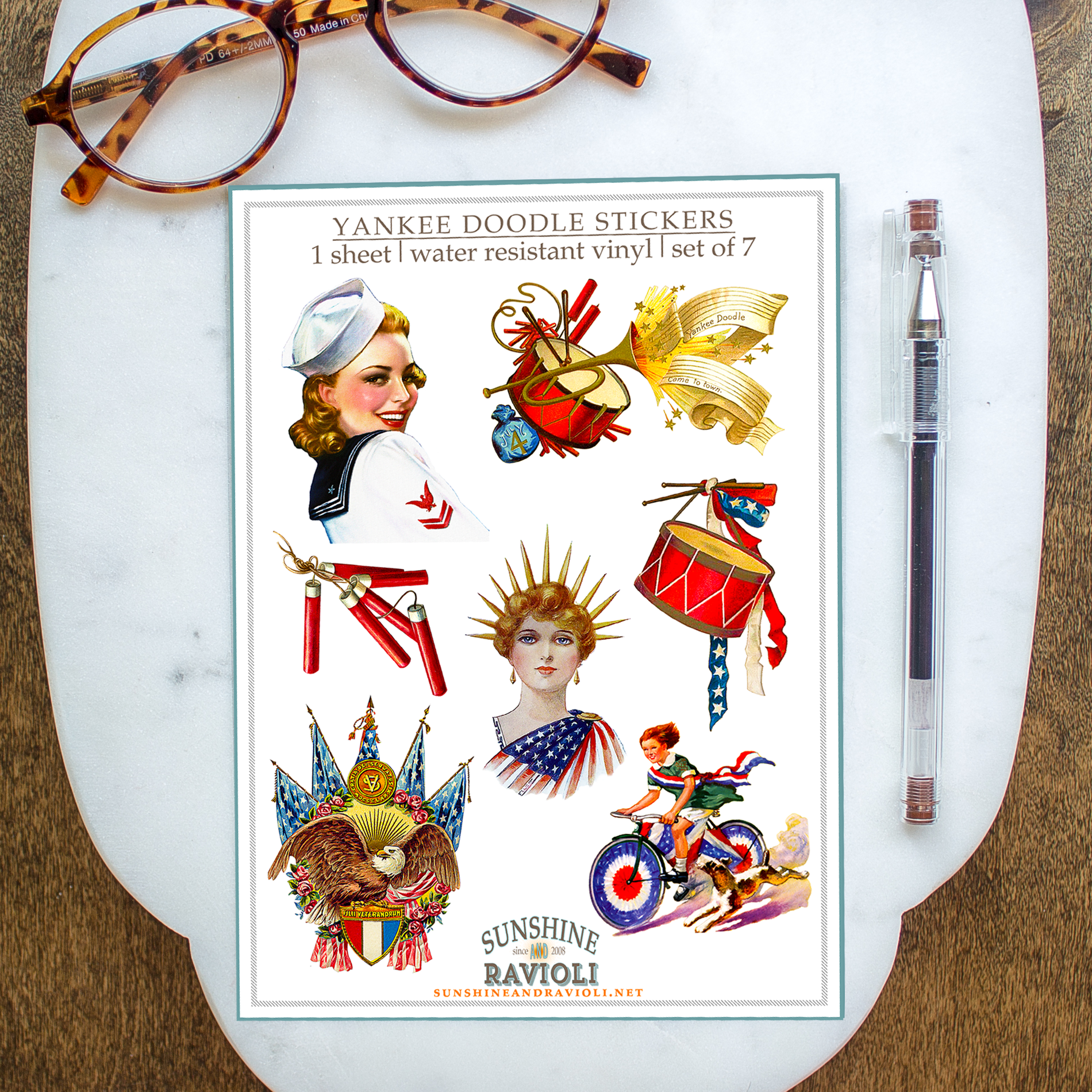 Yankee Doodle Patriotic Sticker Sheet