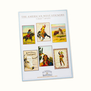 Cowboy Sticker Sheet, Vintage Western Vinyl Decals for Laptops, Journals, Water Bottles