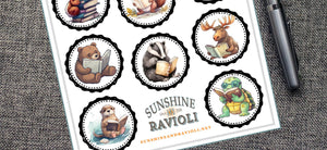Reading Animals Sticker Sheet: Book Lover Gift, Summer Reading Reward