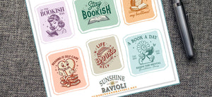 Stay Bookish Sticker Sheet, Handmade Book Lover Stickers, Water-Resistant Vinyl, Bookish Gift for Readers