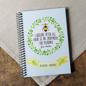 Jane Austen Reading Journal: Handmade Book Tracker with Bumblebee Design
