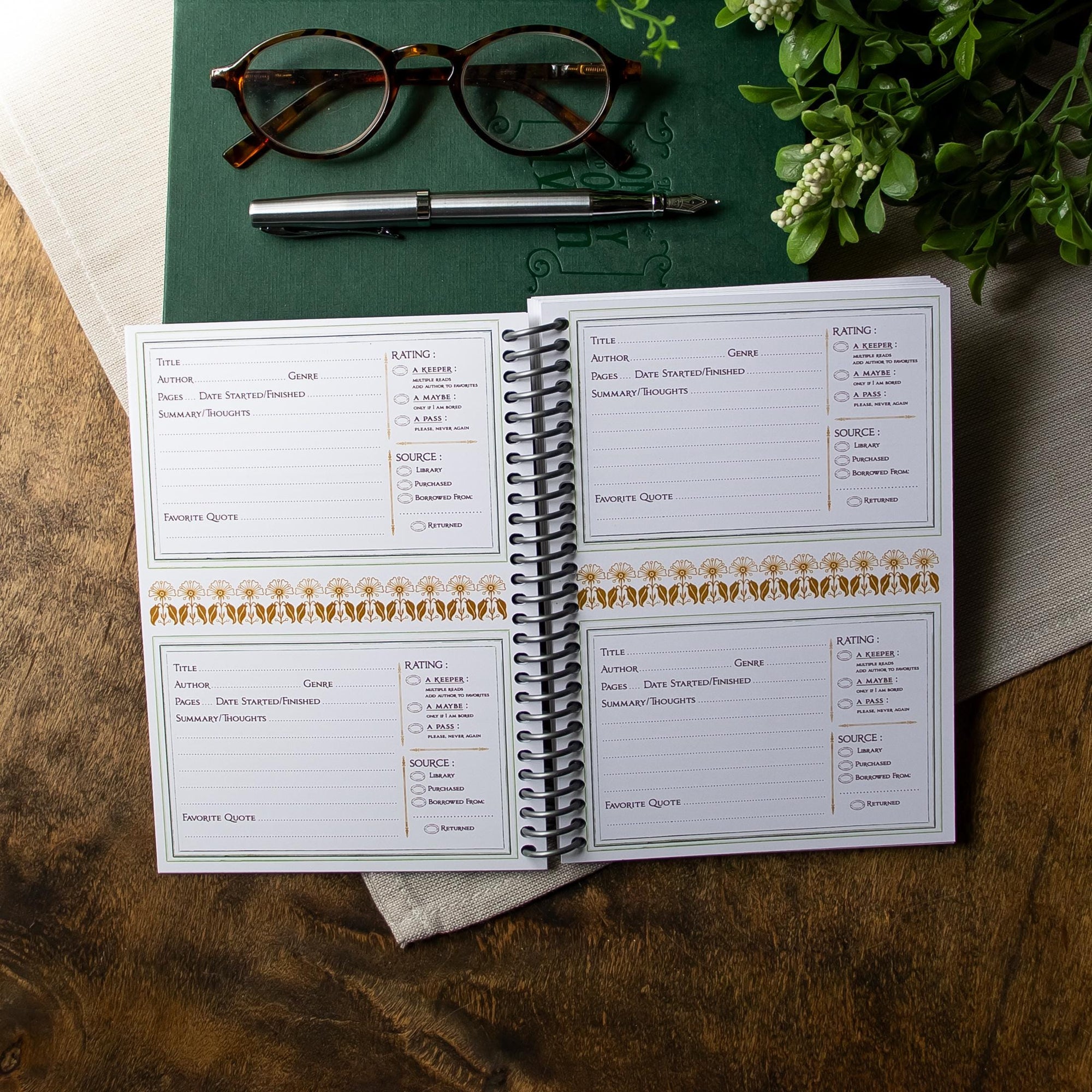 Louisa May Alcott Reading Journal: Floral Victorian Book Log