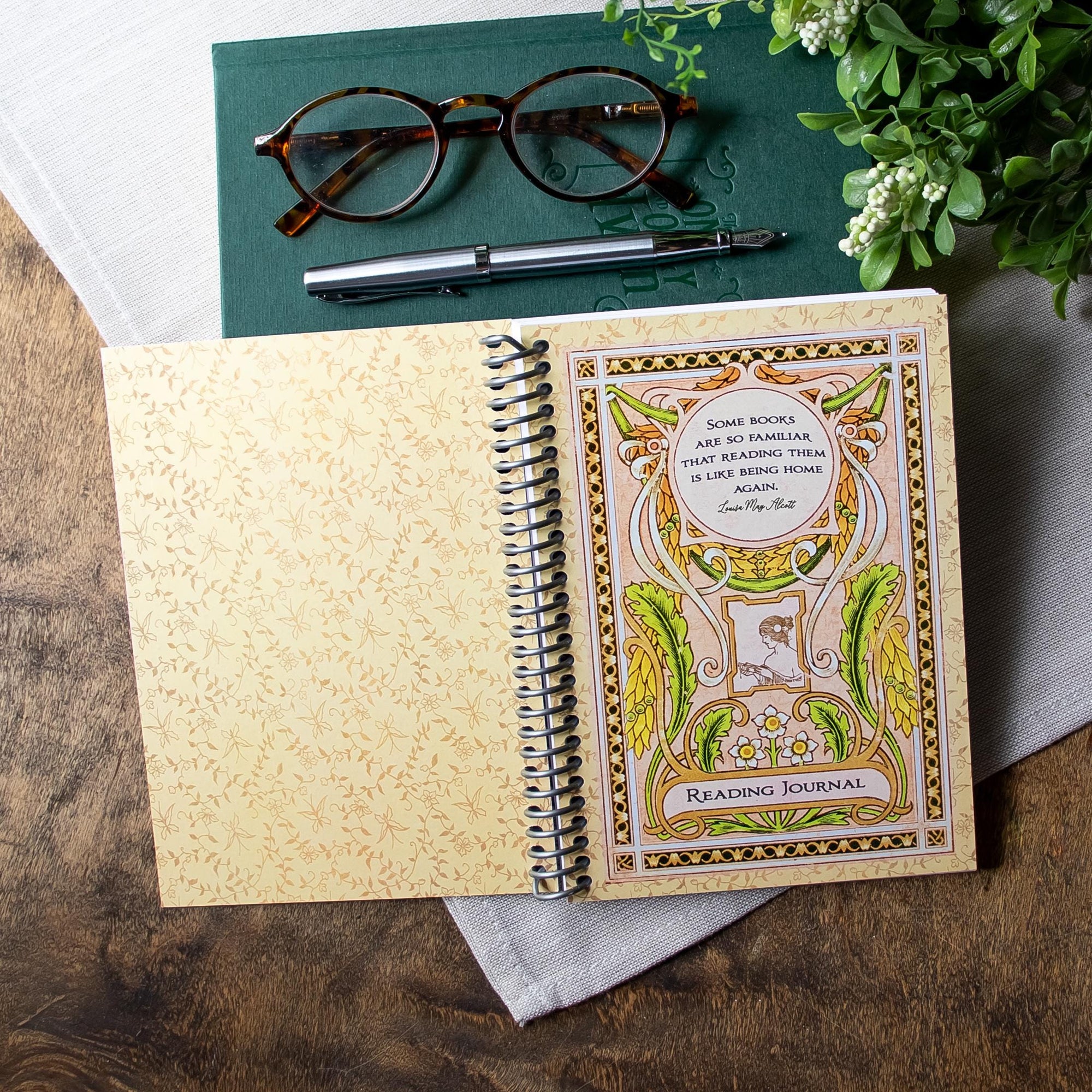 Louisa May Alcott Reading Journal: Floral Victorian Book Log