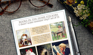 Literary Quote Stickers: Vintage Book Art, Water-Resistant Vinyl (Set of 12)