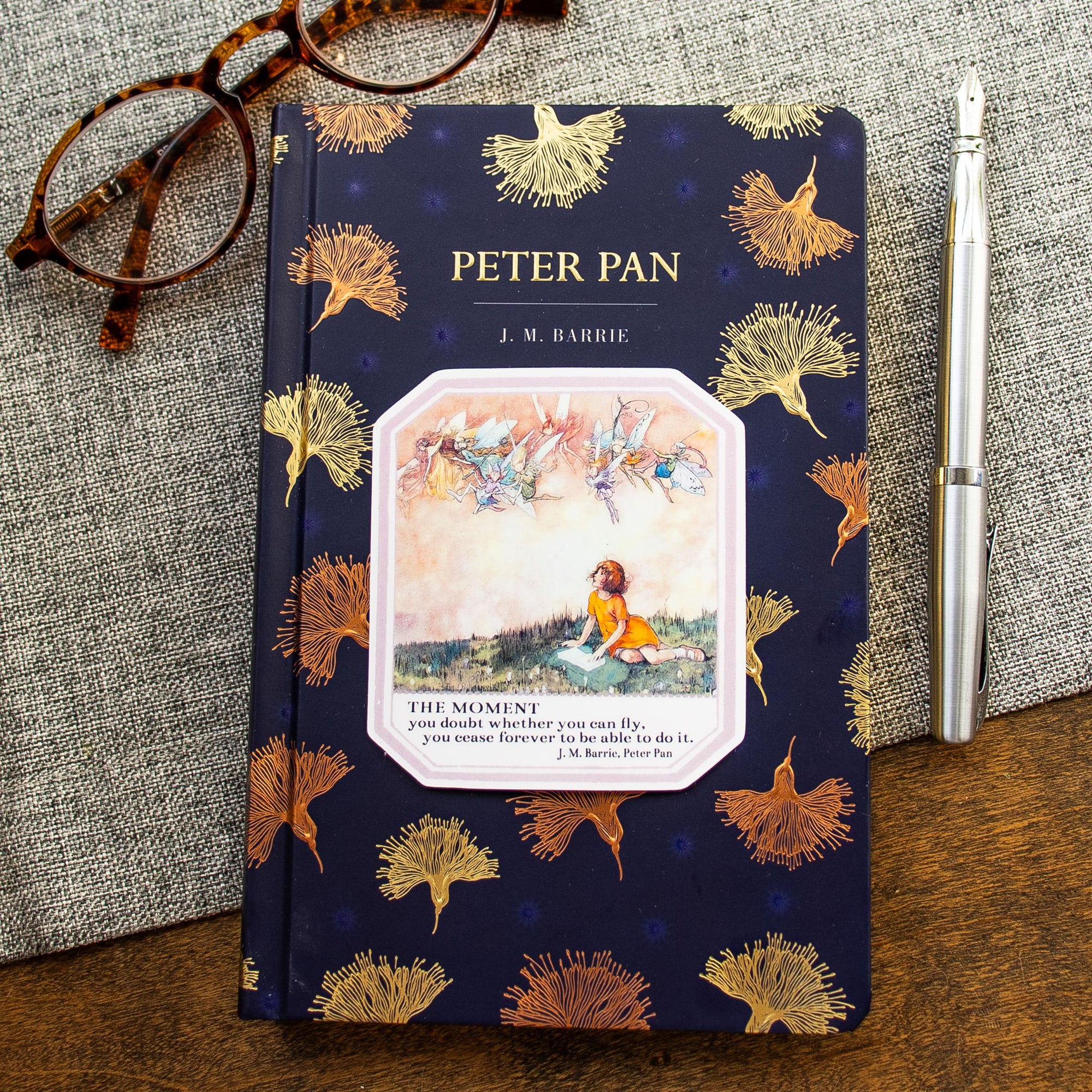 Bookish Sticker, Literary Quote, J.M. Barrie, Peter Pan, Reading Gifts for Bookworms