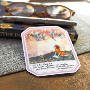 Bookish Sticker, Literary Quote, J.M. Barrie, Peter Pan, Reading Gifts for Bookworms