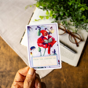 Garden Gnome Bookplate Sticker Set, Bookish Gift for Teacher, Cottagecore Labels for Readers