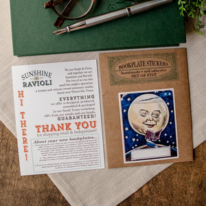 Garden Gnome Bookplate Sticker Set, Bookish Gift for Teacher, Cottagecore Labels for Readers