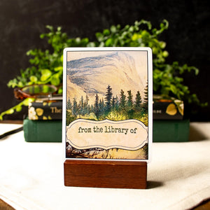 Blue Mountain Bookplate Sticker Set: Vintage Library Labels