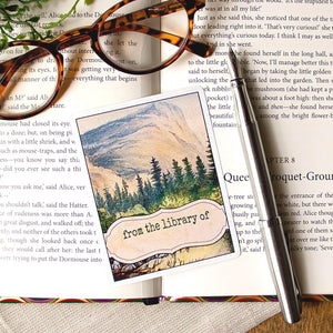 Blue Mountain Bookplate Sticker Set: Vintage Library Labels