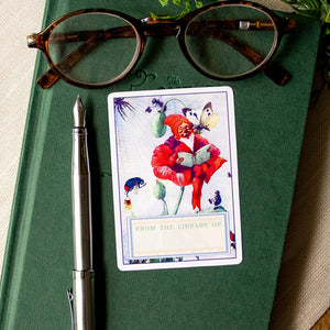 Garden Gnome Bookplate Sticker Set, Bookish Gift for Teacher, Cottagecore Labels for Readers