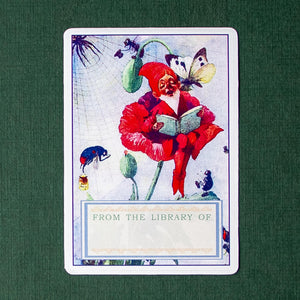 Garden Gnome Bookplate Sticker Set, Bookish Gift for Teacher, Cottagecore Labels for Readers