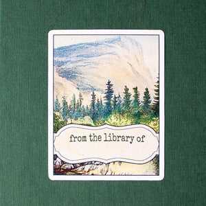 Blue Mountain Bookplate Sticker Set: Vintage Library Labels