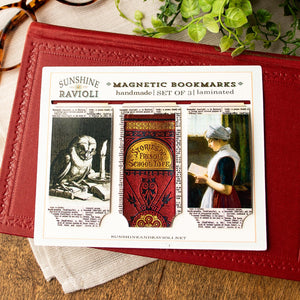 Vintage Magnetic Bookmark Set, Literary Page Markers, Book Club Gift