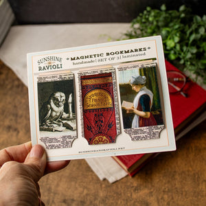 Vintage Magnetic Bookmark Set, Literary Page Markers, Book Club Gift