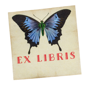 Bookplate Stickers - Blue Butterfly