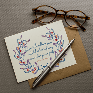 Autumn Greeting Card - Nathaniel Hawthorne Quote - Sunshine and Ravioli