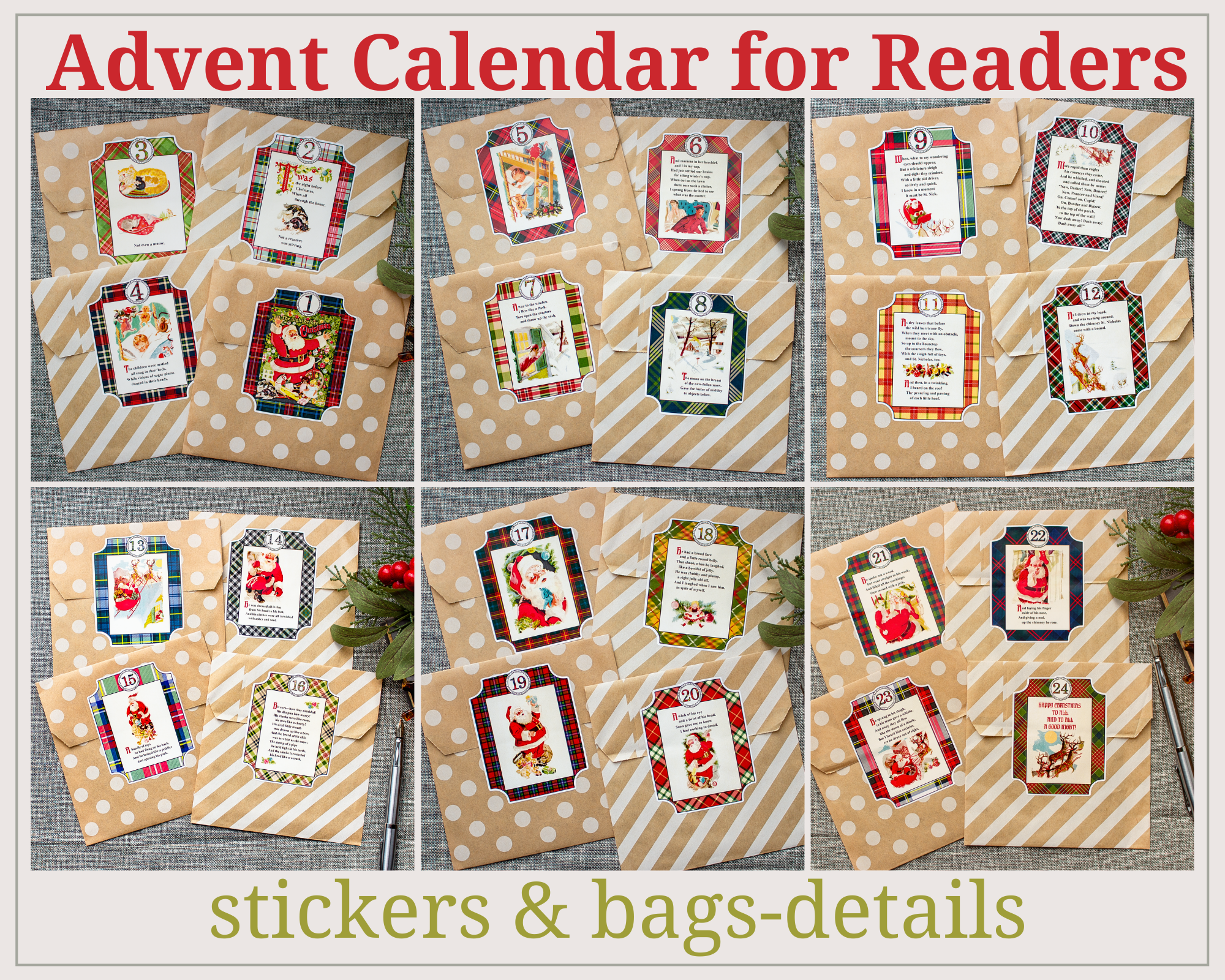 Christmas Advent Calendar DIY Kit for Readers - Bookish Advent Gift