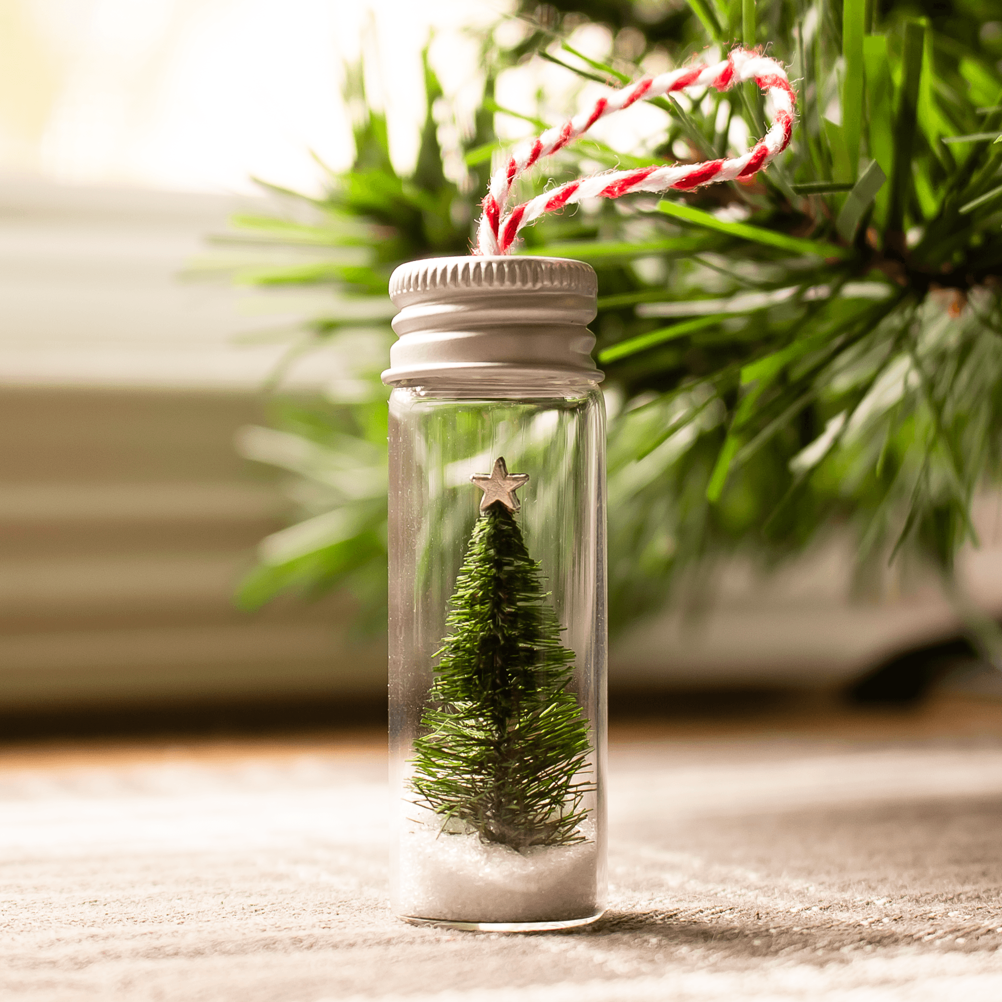 Miniature Bottle Brush Tree Christmas Ornament Set