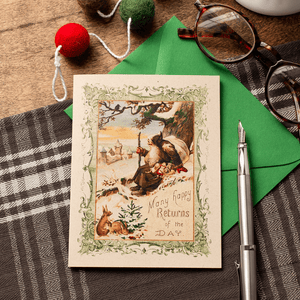 Vintage Santa Claus Christmas Card Boxed Set, Woodland Holiday Greeting Cards - Sunshine and Ravioli