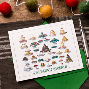 Funny Christmas Card Boxed Set,  'Tis the season to Overindulge Holiday Greeting Card - Sunshine and Ravioli