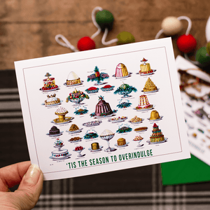 Funny Christmas Card Boxed Set,  'Tis the season to Overindulge Holiday Greeting Card - Sunshine and Ravioli