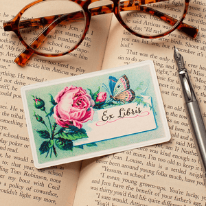 Rose and Butterfly Bookplate Stickers - Sunshine and Ravioli