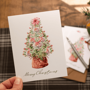 Succulent Christmas Tree Holiday Card Boxed Set, Plant Lovers Christmas Greeting Cards - Sunshine and Ravioli