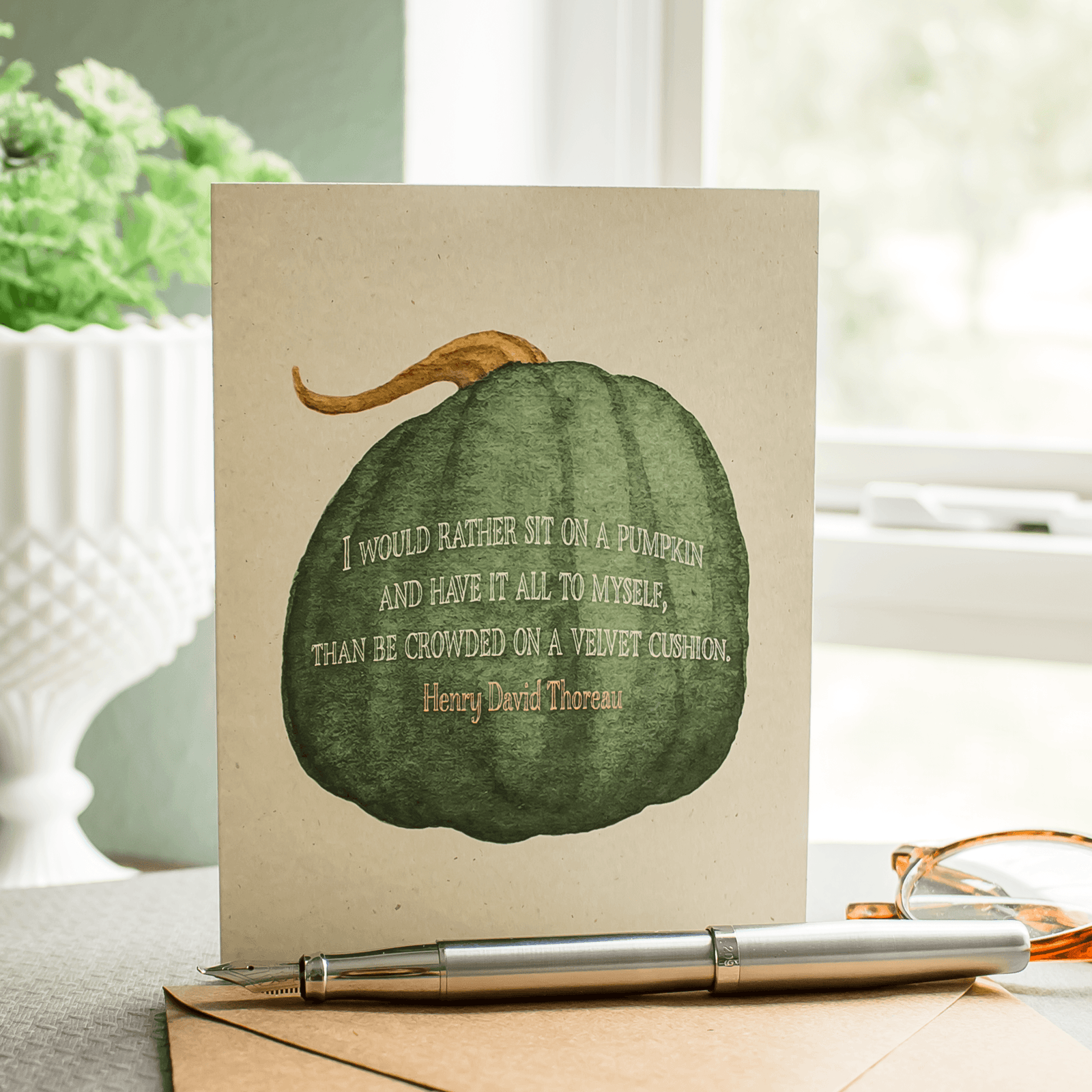 Autumn Greeting Card - Henry David Thoreau Quote - Sunshine and Ravioli