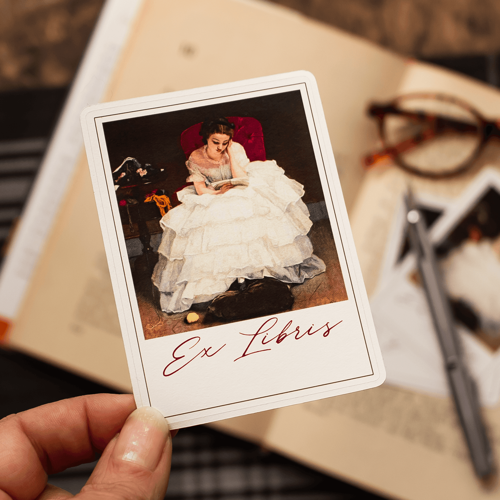 Girl in White Dress Bookplate Stickers - Sunshine and Ravioli