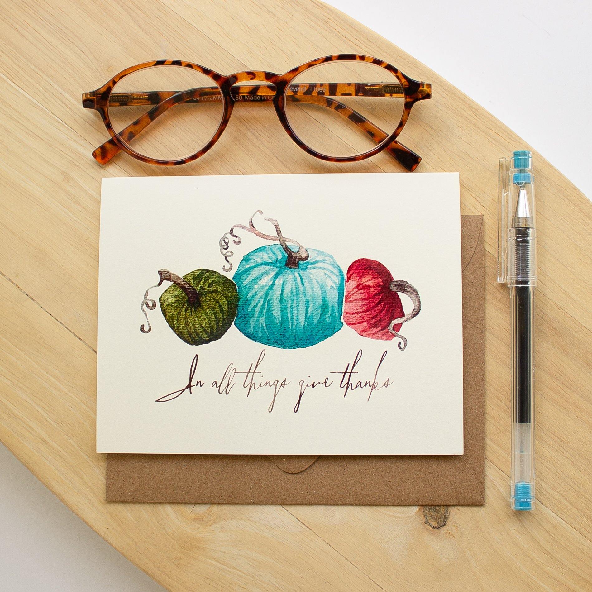 Autumn Pumpkins Note Card Set - Sunshine and Ravioli