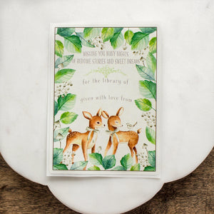 Baby Shower Bookplates - two deer - gender neutral - set of 10 - Sunshine and Ravioli